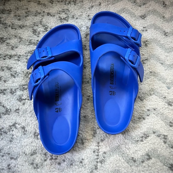Birkenstock Arizona Essentials EVA Blue Slides Pool Shoes Double Buckle Sandals - Picture 4 of 14